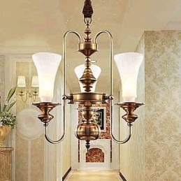 Lampada a sospensione in cristallo mini stile tradizionale/classico in metallo, finitura ottone