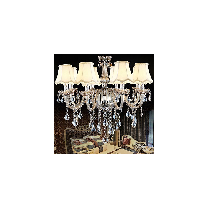 Lampadario in cristallo K9 trasparente con 8 luci