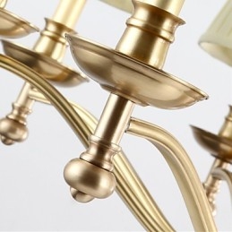 Lampada a sospensione in cristallo stile tradizionale/classico mini, finitura ottone, 8 lampadine