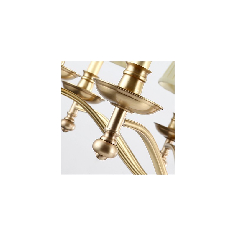 Lampada a sospensione in cristallo stile tradizionale/classico mini, finitura ottone, 8 lampadine