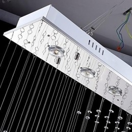 Lampada a sospensione in cristallo e metallo elettroplaccato, 3 livelli, GU10