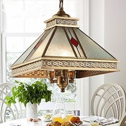 Lampada a sospensione mini tradizionale/classica in metallo finitura ottone