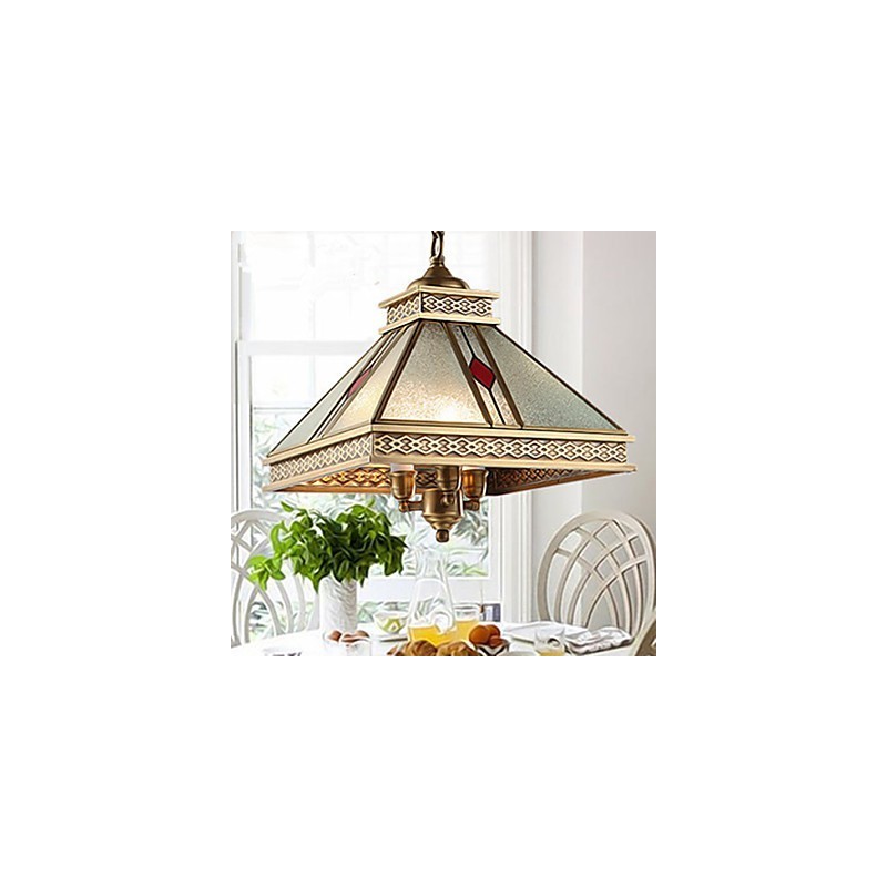 Lampada a sospensione mini tradizionale/classica in metallo finitura ottone