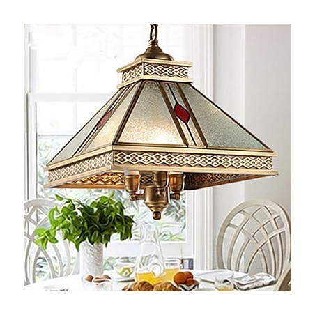 Lampada a sospensione mini tradizionale/classica in metallo finitura ottone