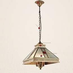 Lampada a sospensione mini tradizionale/classica in metallo finitura ottone