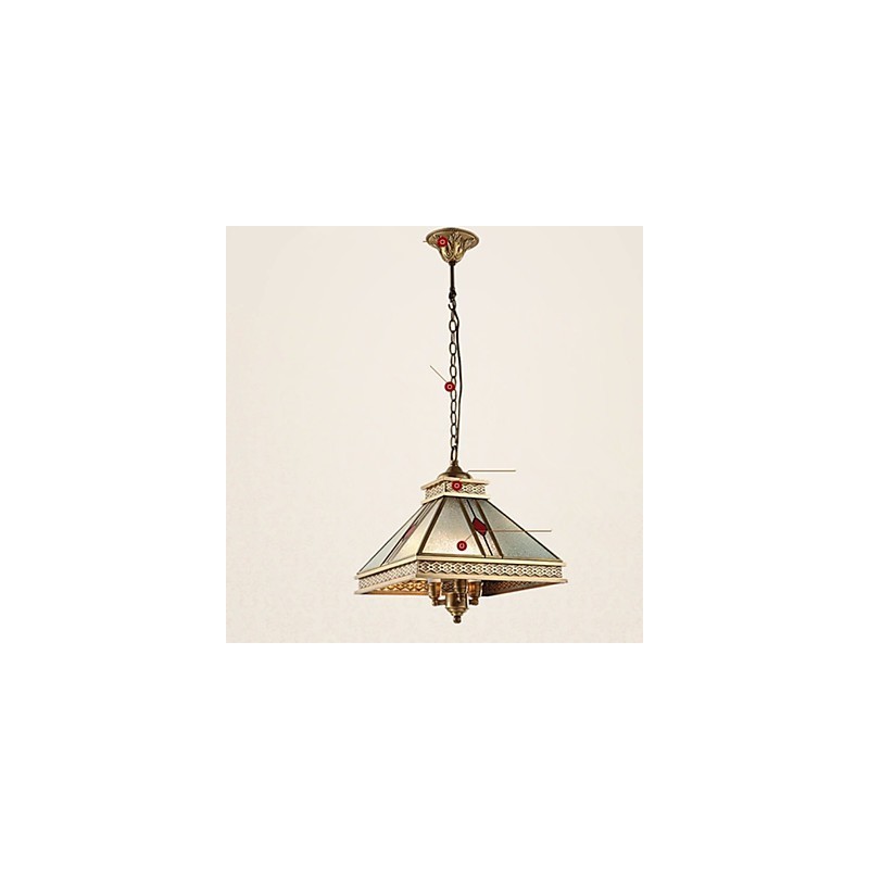 Lampada a sospensione mini tradizionale/classica in metallo finitura ottone