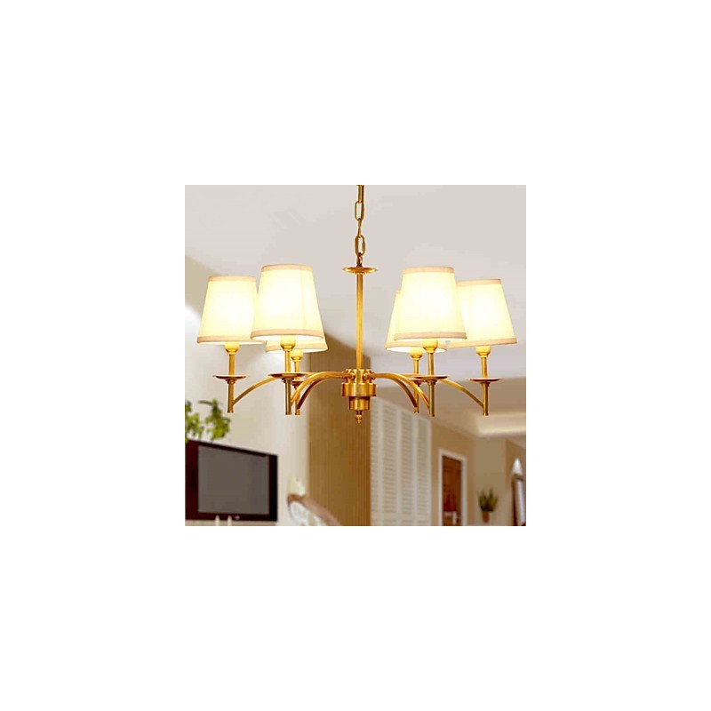 Lampadario a sospensione mini in cristallo stile tradizionale/classico in metallo, finitura ottone