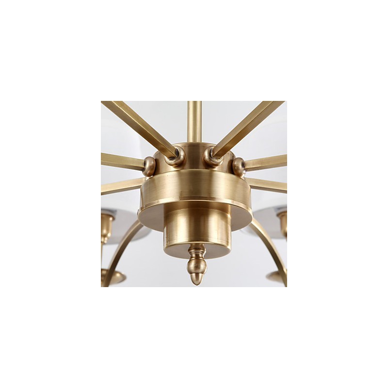 Lampadario a sospensione mini in cristallo stile tradizionale/classico in metallo, finitura ottone