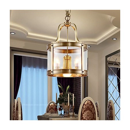 Lampada a sospensione mini in cristallo stile tradizionale/classico finitura ottone