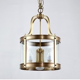 Lampada a sospensione mini in cristallo stile tradizionale/classico finitura ottone