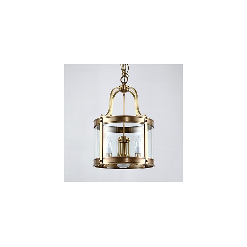 Lampada a sospensione mini in cristallo stile tradizionale/classico finitura ottone