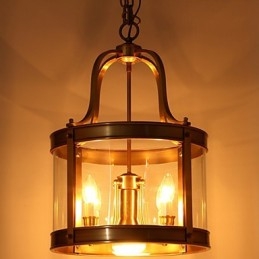 Lampada a sospensione mini in cristallo stile tradizionale/classico finitura ottone