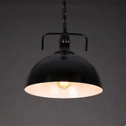 Lampada a sospensione vintage rustica in metallo nero e bianco, 3 luci E26/E27