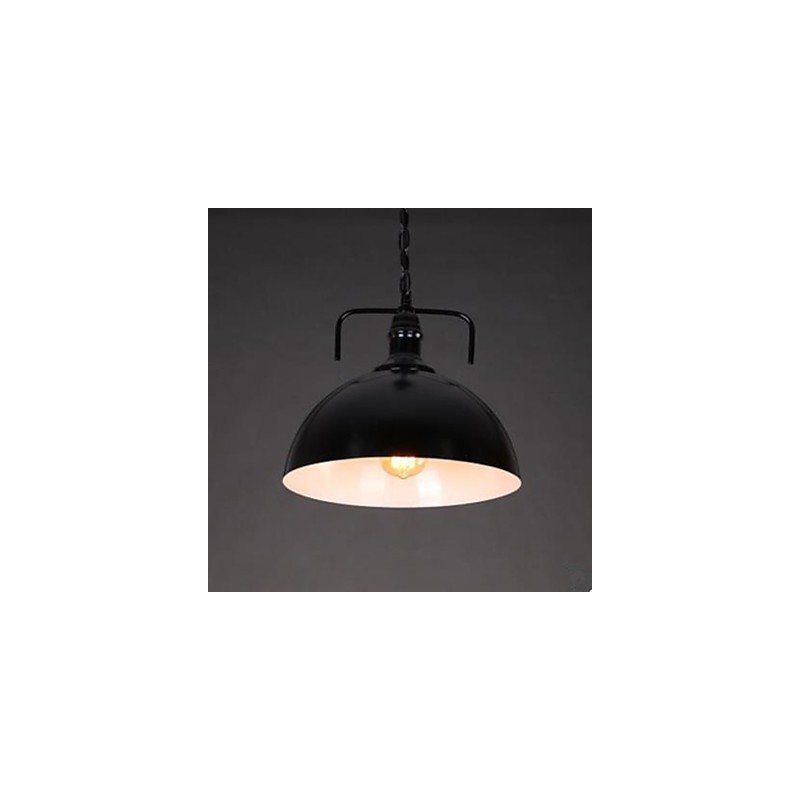 Lampada a sospensione vintage rustica in metallo nero e bianco, 3 luci E26/E27