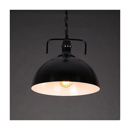 Lampada a sospensione vintage rustica in metallo nero e bianco, 3 luci E26/E27