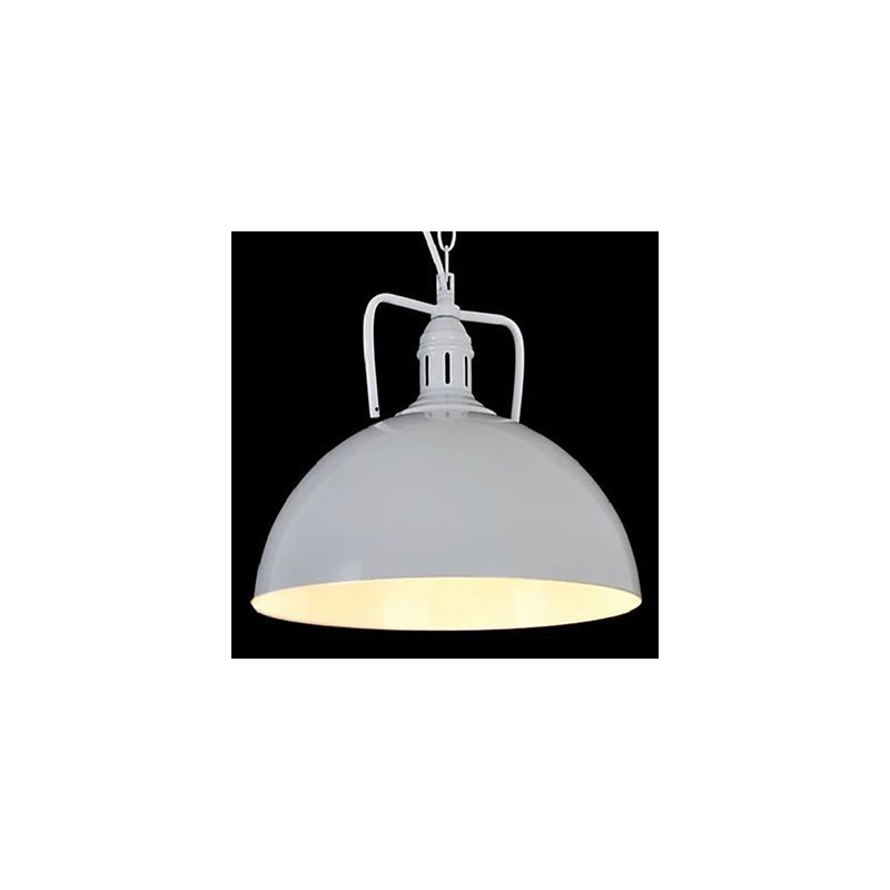 Lampada a sospensione vintage rustica in metallo nero e bianco, 3 luci E26/E27