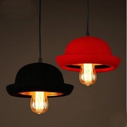 Lampadario a sospensione Hat Cafe Design nero