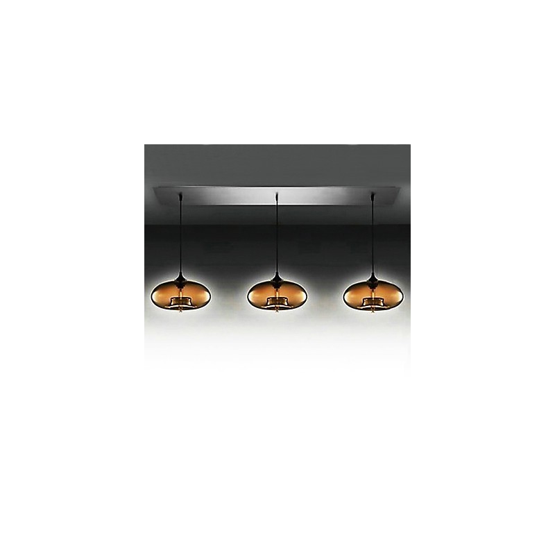 Lampada a sospensione moderna a 3 luci in vetro design a bolle marroni