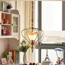 Lampada a sospensione mini stile tradizionale/classico in metallo finitura ottone
