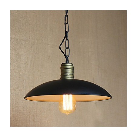 Lampada a sospensione country retrò in metallo nero, 1 lampadina E26/E27, 25 cm