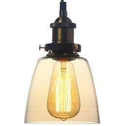 Lampada a sospensione vintage country con globo in vetro
