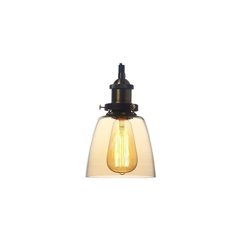 Lampada a sospensione vintage country con globo in vetro