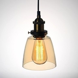 Lampada a sospensione vintage country con globo in vetro