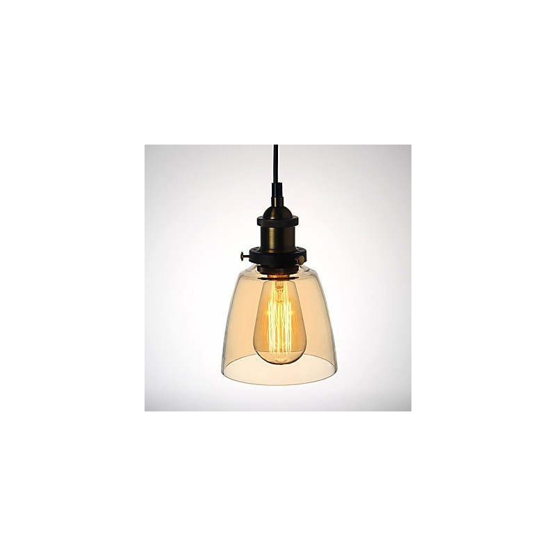 Lampada a sospensione vintage country con globo in vetro