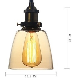 Lampada a sospensione vintage country con globo in vetro