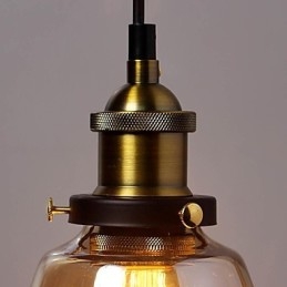 Lampada a sospensione vintage country con globo in vetro