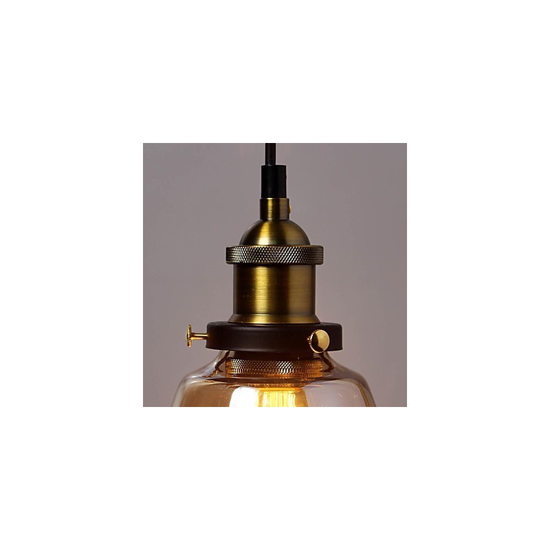 Lampada a sospensione vintage country con globo in vetro