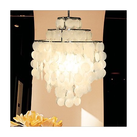 Lampadario a conchiglia multicolore moderno a 2 livelli, finitura cromata, E26/E27