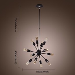 Lampadario a sospensione in ferro Avant Garde con 12 luci