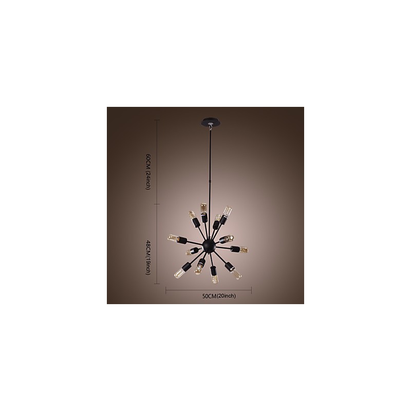 Lampadario a sospensione in ferro Avant Garde con 12 luci