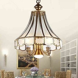 Lampada a sospensione in cristallo mini stile tradizionale classico metallo, finitura ottone