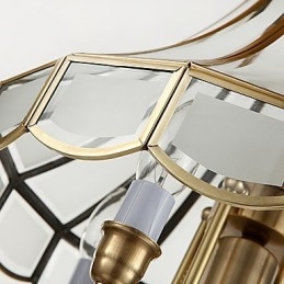 Lampada a sospensione in cristallo mini stile tradizionale classico metallo, finitura ottone