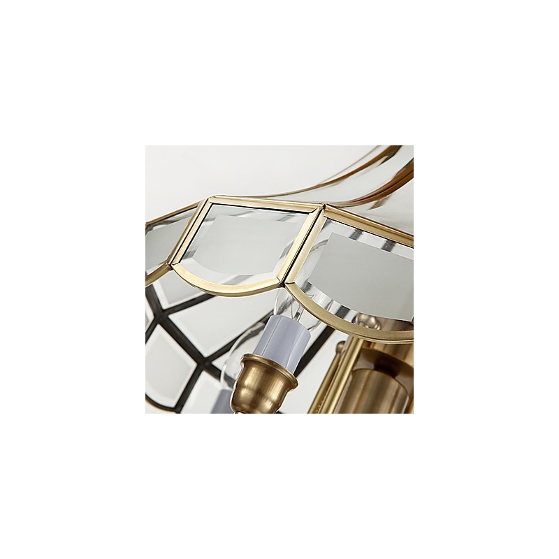 Lampada a sospensione in cristallo mini stile tradizionale classico metallo, finitura ottone