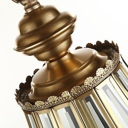 Lampada a sospensione in cristallo mini stile tradizionale classico metallo, finitura ottone