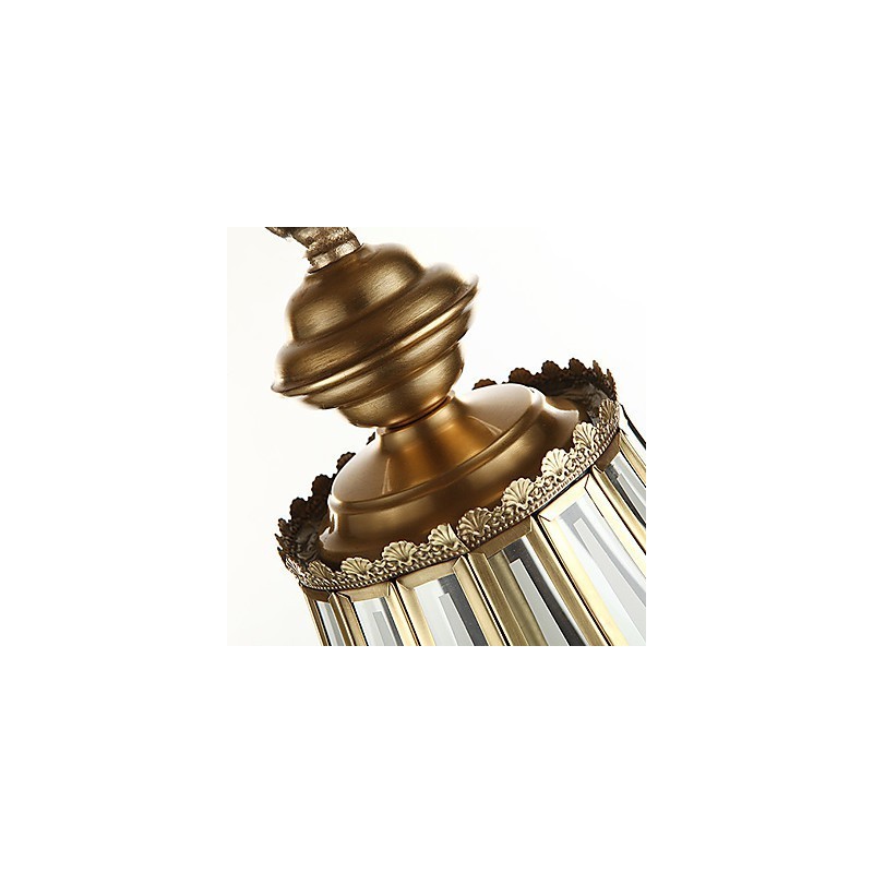 Lampada a sospensione in cristallo mini stile tradizionale classico metallo, finitura ottone