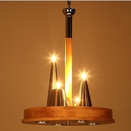 Lampada a sospensione in legno massello americano caldo ed elegante