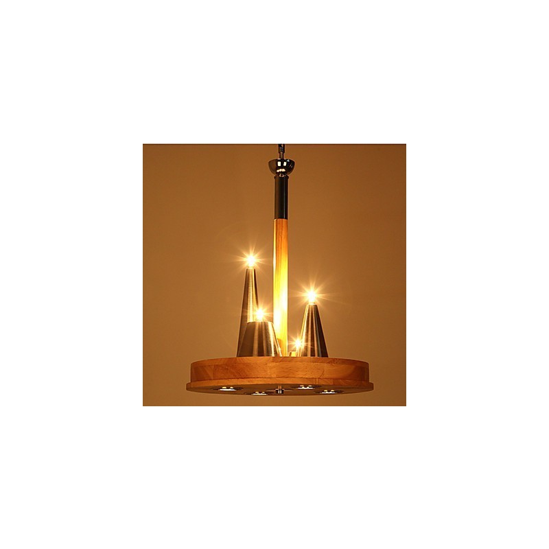 Lampada a sospensione in legno massello americano caldo ed elegante