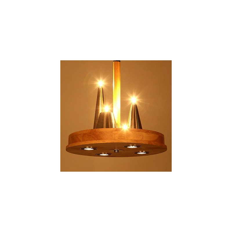 Lampada a sospensione in legno massello americano caldo ed elegante