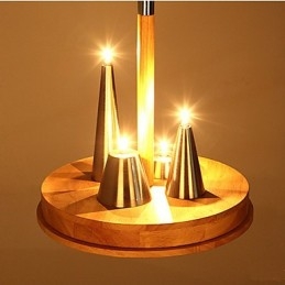 Lampada a sospensione in legno massello americano caldo ed elegante