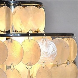Lampadario a conchiglia multicolore moderno a 2 livelli, finitura cromata, E26/E27