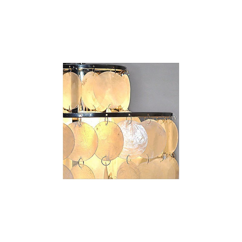 Lampadario a conchiglia multicolore moderno a 2 livelli, finitura cromata, E26/E27