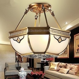 Lampada a sospensione in cristallo stile tradizionale/classico mini, metallo finitura ottone