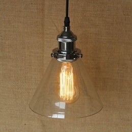 Lampada a sospensione vintage retrò country globe in vetro trasparente