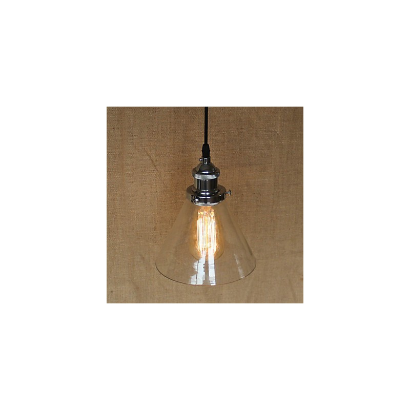 Lampada a sospensione vintage retrò country globe in vetro trasparente