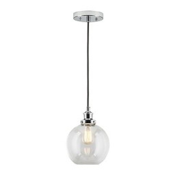 Lampada a sospensione vintage retrò country con paralume in vetro trasparente