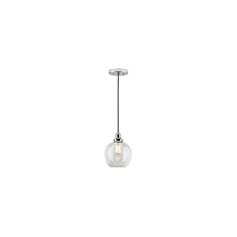 Lampada a sospensione vintage retrò country con paralume in vetro trasparente